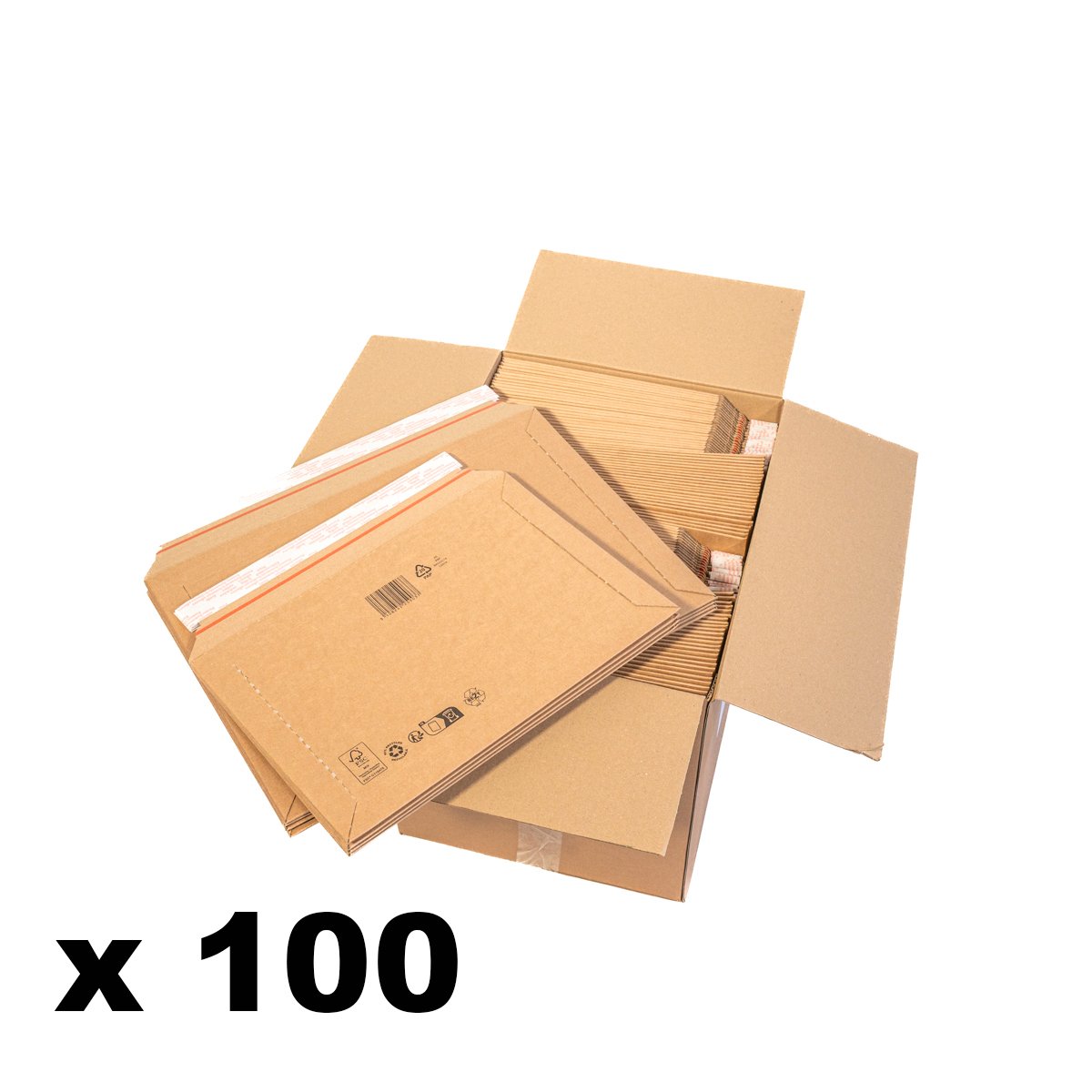 Lot de 100 Pochettes carton 53x43cm fermeture adhésive Lot de 100 Pochettes carton 53x43cm fermeture adhésive
