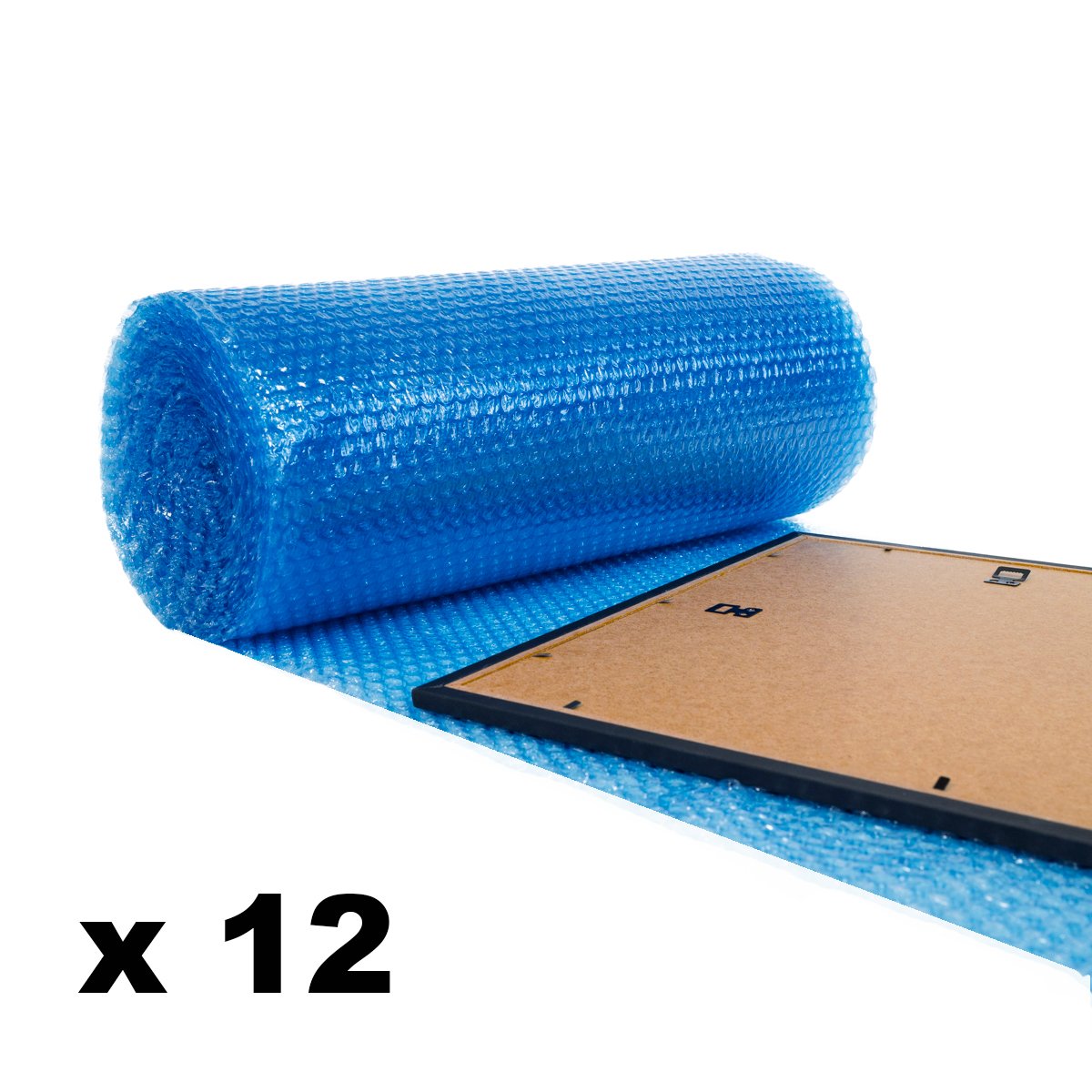 Lot de 12 rouleaux de film bulles bleu 0,50m x 10m Lot de 12 rouleaux de film bulles bleu 0,50m x 10m