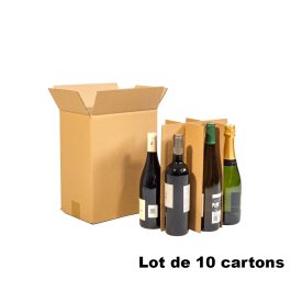 Lot de 10 cartons pour 6 bouteilles
