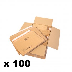 Lot de 100 Pochettes carton 36x25cm fermeture adh&eacute;sive
