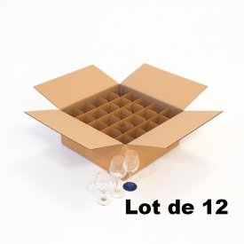 Lot de 12 cartons vaisselle pour 25 verres