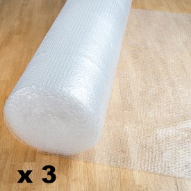 Lot de 3 rouleaux de film bulles 1 x 20m