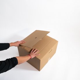 25 Cartons D'Expédition Simple Cannelure 33x24x16 Cm - Boîtes Pliantes Solides Pour Déménagement Et Envoi