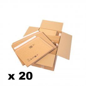 Lot de 20 Pochettes carton 36x25cm fermeture adh&eacute;sive