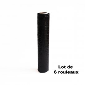 Lot de 6 rouleaux de film &eacute;tirable noir opaque 270m